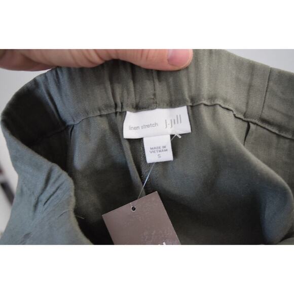 New J. Jill Linen Stretch Straight Leg Pull On Ankle Pants Womens Size Small - Picture 3 of 4